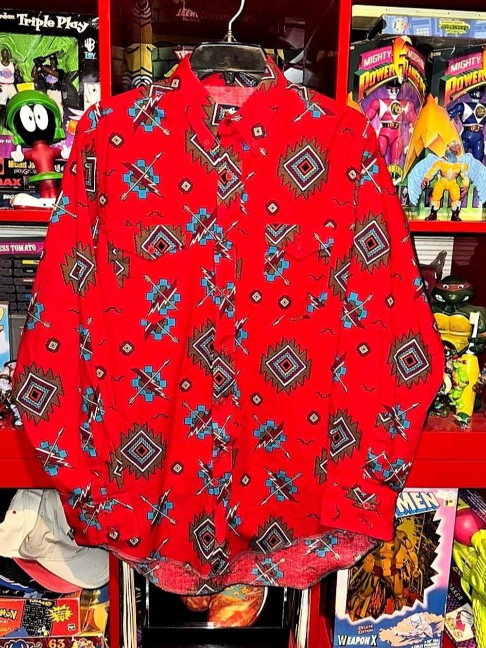 Vintage Wrangler x Brushpopper x Aztec Long sleeve button up